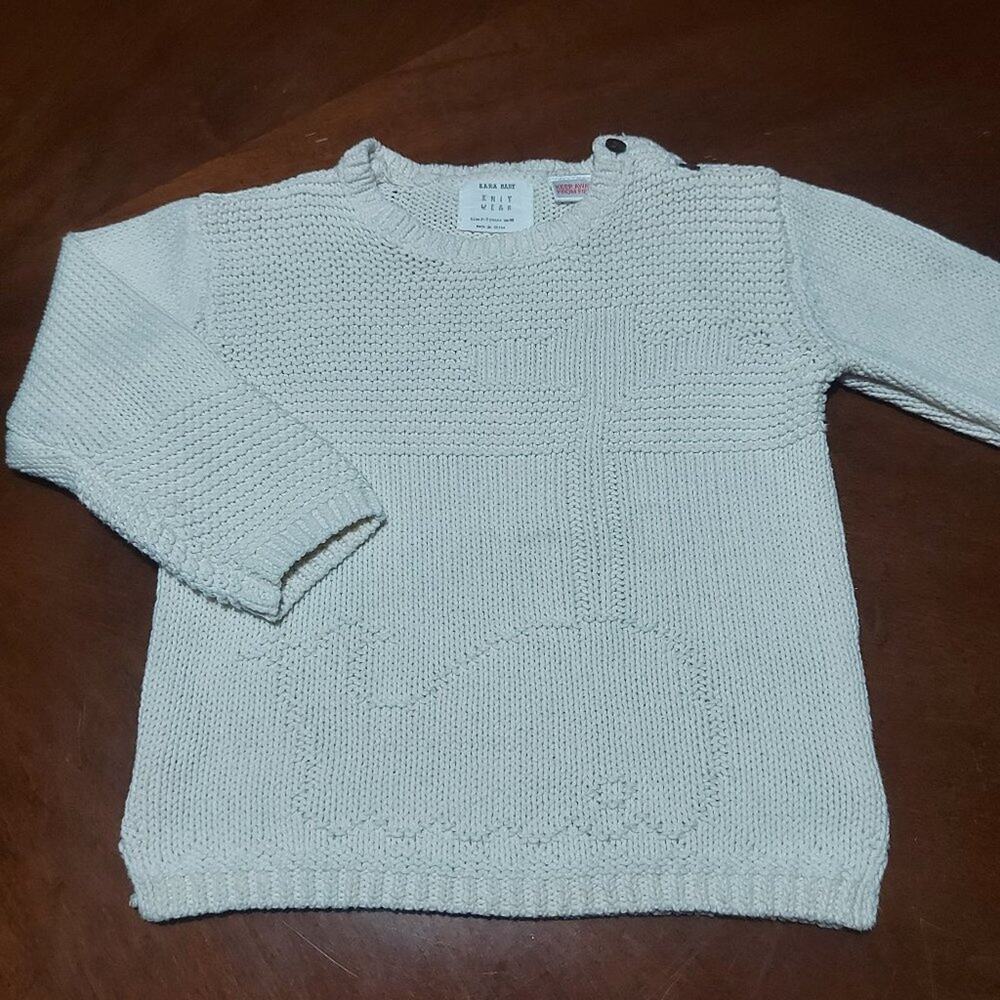 ZARA Baby ivory knit whale sweater